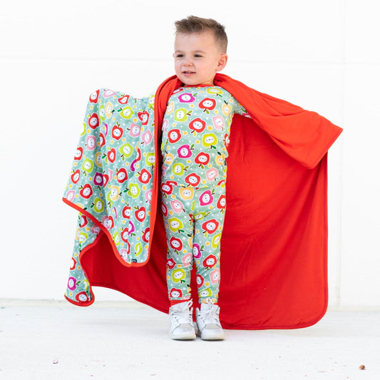 3 Layer Oversized Cozy Blanket - Kawaii Apple - Natural CuteNest