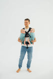 LennyTwin Adjustable Twin Carrier – Standard Size, Little Herringbone Ombre Green