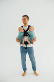 LennyTwin Adjustable Twin Carrier – Standard Size, Little Herringbone Ombre Green
