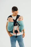 LennyTwin Adjustable Twin Carrier – Standard Size, Little Herringbone Ombre Green