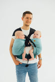 LennyTwin Adjustable Twin Carrier – Standard Size, Little Herringbone Ombre Green