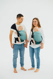 LennyTwin Adjustable Twin Carrier – Standard Size, Little Herringbone Ombre Green