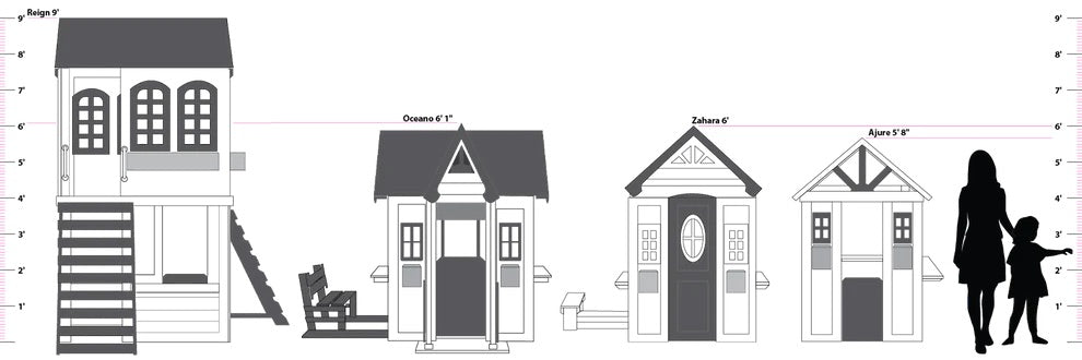 Ajure Playhouse Custom Color - Natural CuteNest