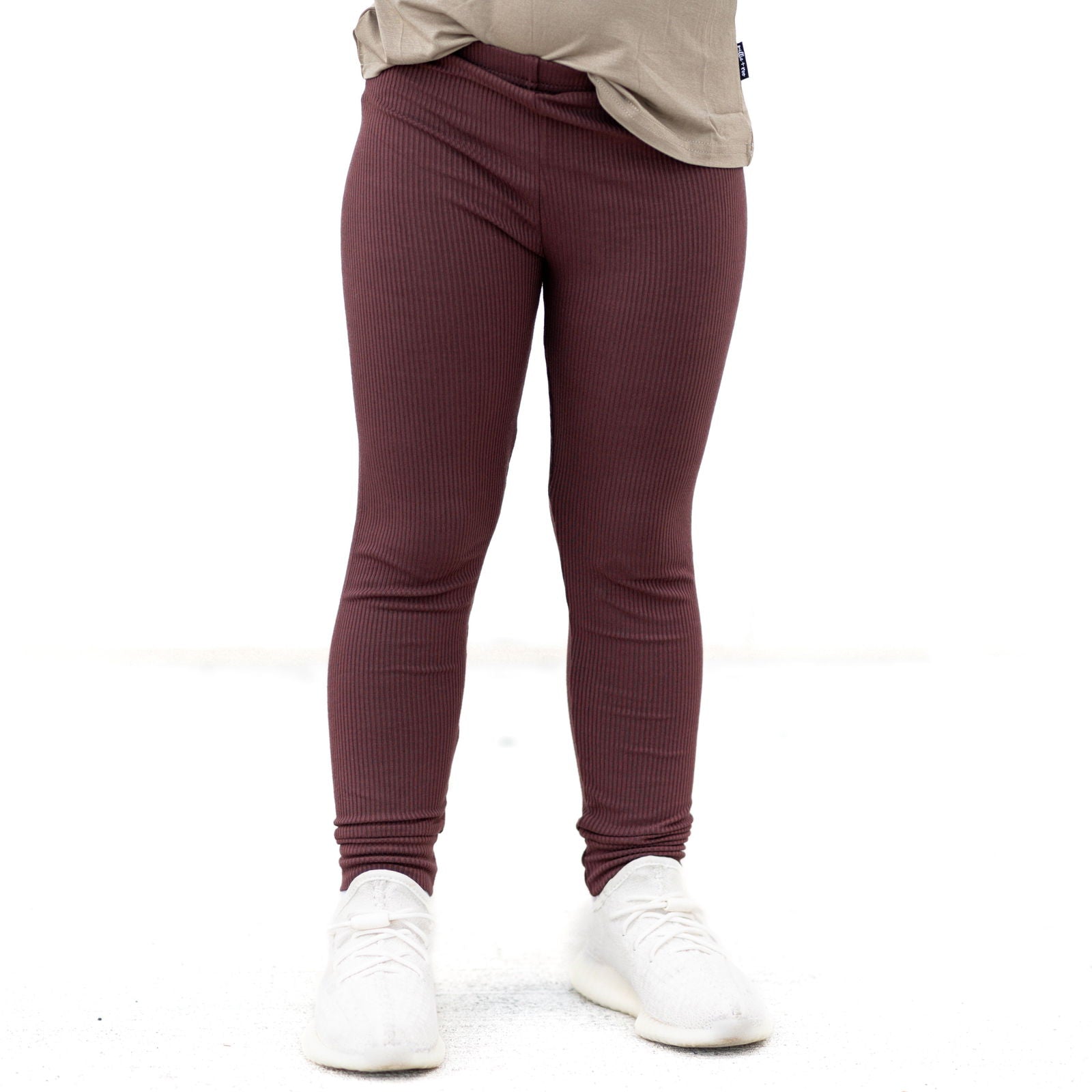 BAMBOO RIB LEGGINGS- Black Cherry - Natural CuteNest