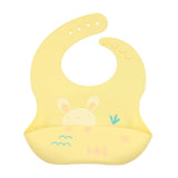 Baby Cartoon Animal Print Food Grade Multi-Adjustable Silicone Bibs - Natural CuteNest