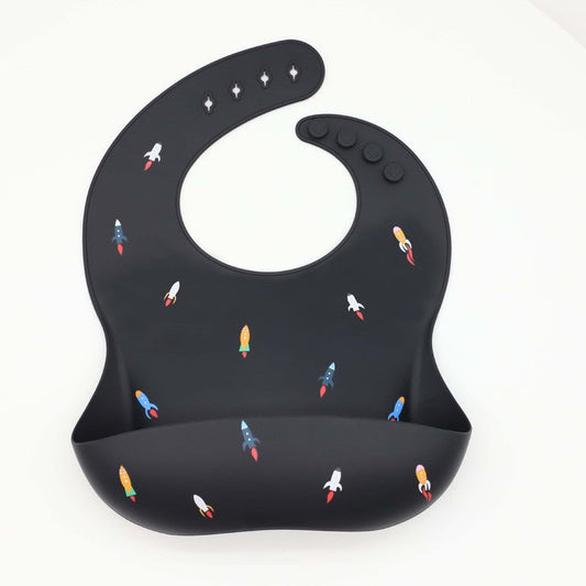 Baby Printed Pattern Food Grade Silicone Bibs - Natural CuteNest