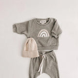 Baby Rainbow Sun Pattern Hoodies Combo Pants Sets - Natural CuteNest