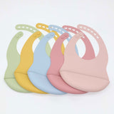 Baby Solid Color Food Grade Silicone Bibs - Natural CuteNest