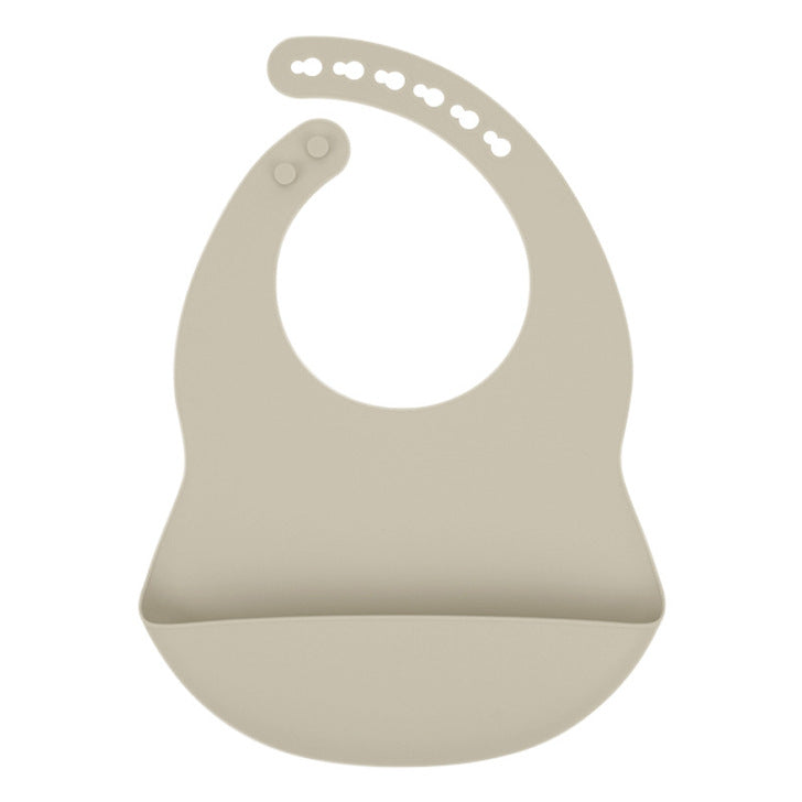 Baby Solid Color Food Grade Silicone Bibs - Natural CuteNest