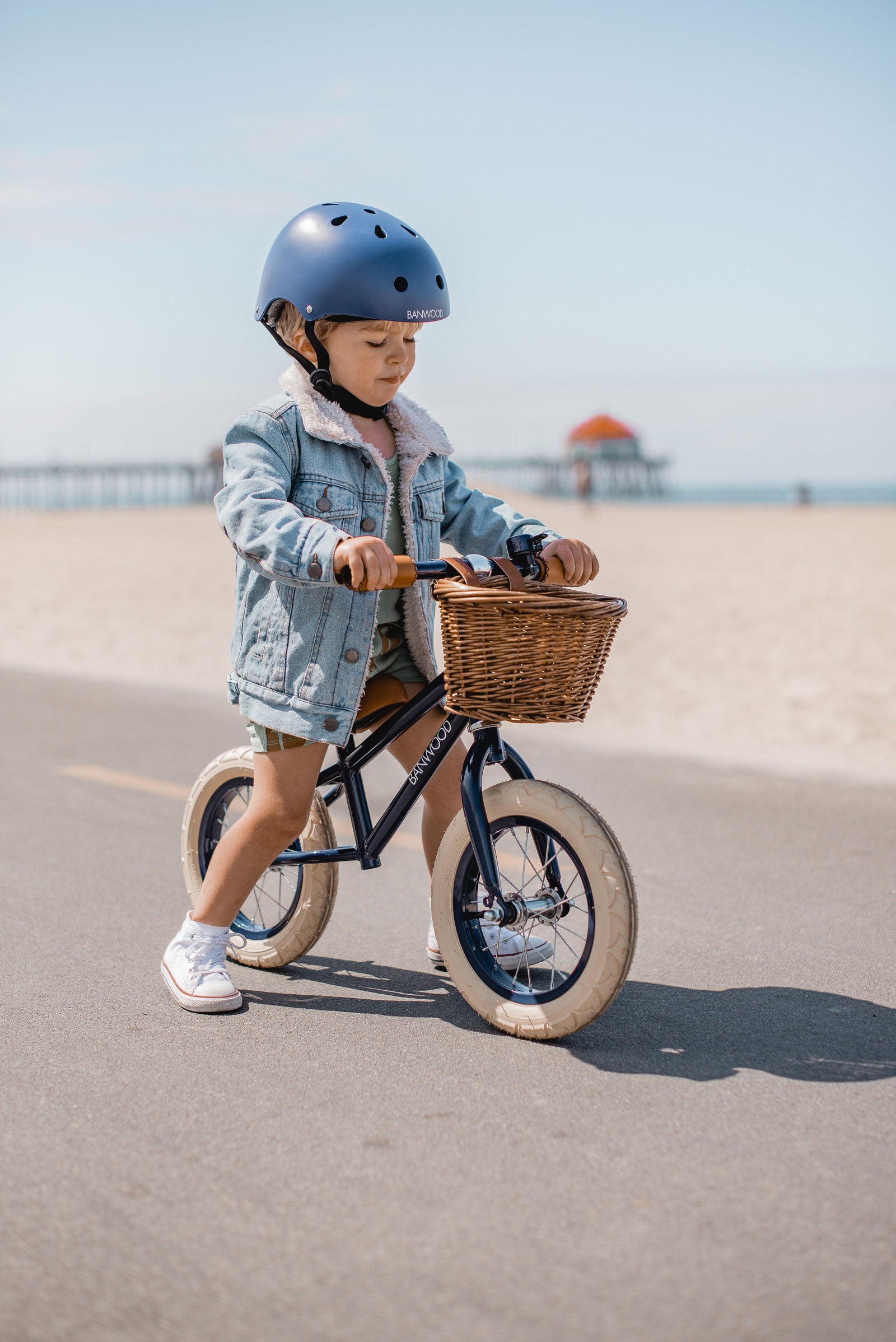Balance bike vintage Banwood - Navy blue - Natural CuteNest
