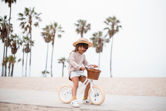 Balance bike vintage Banwood - White - Natural CuteNest