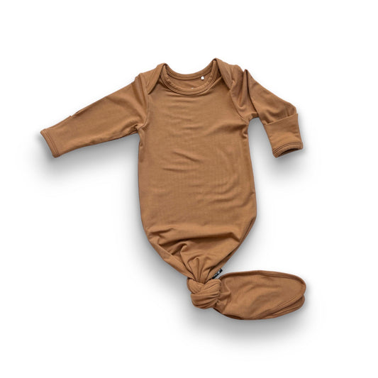 Bamboo Knotted Gown in Caramel - Natural CuteNest