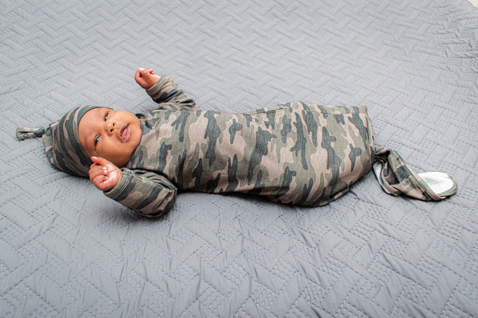 Bamboo Knotted Gown in Chris Camo - Natural CuteNest