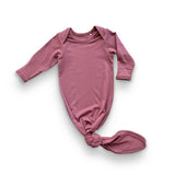 Bamboo Knotted Gown in Mauve - Natural CuteNest