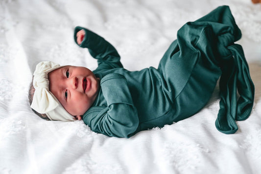 Bamboo Knotted Gown in Peacock - Natural CuteNest