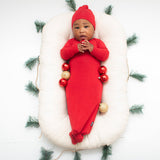 Bamboo Knotted Gown in Red - Natural CuteNest
