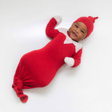 Bamboo Knotted Gown in Red - Natural CuteNest