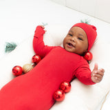Bamboo Knotted Gown in Red - Natural CuteNest