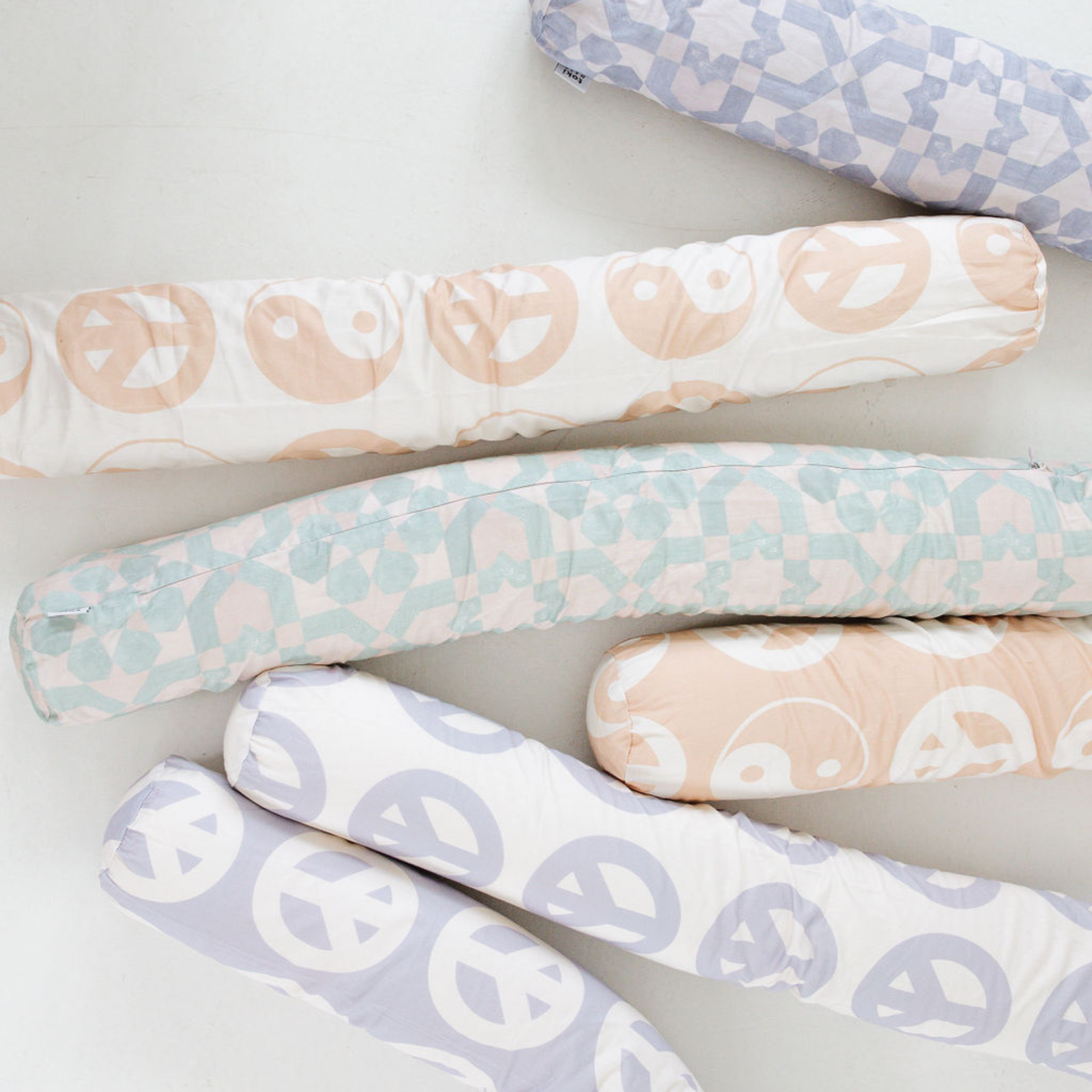Blue Tile Support Pillow - Natural CuteNest