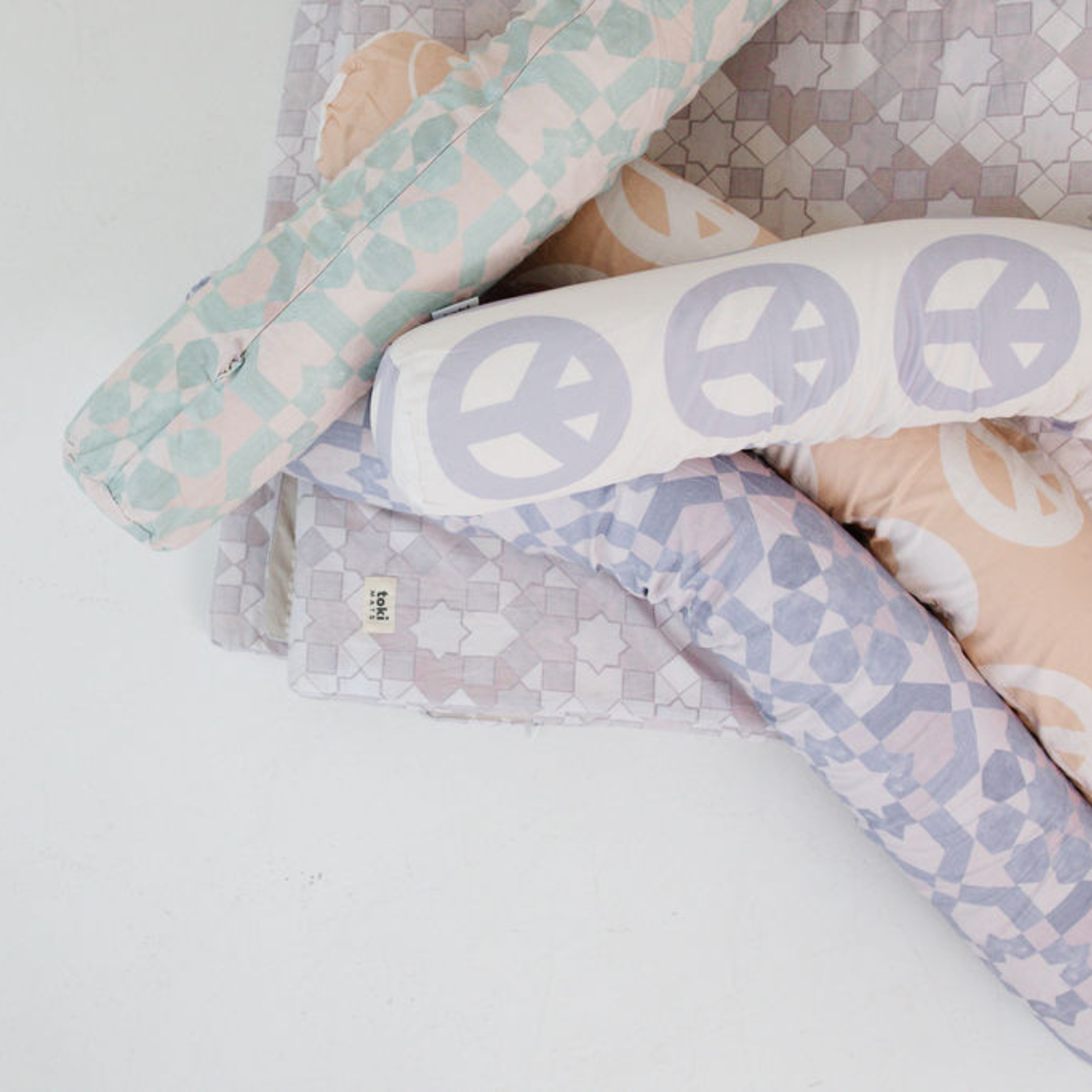 Blue Tile Support Pillow - Natural CuteNest