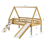 Casita Kids House Play Wood Montessori inspired Twin Bed - Natural CuteNest
