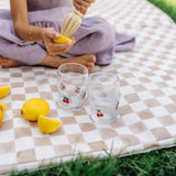 Checker Gumdrop Vegan Leather Mat - Natural CuteNest