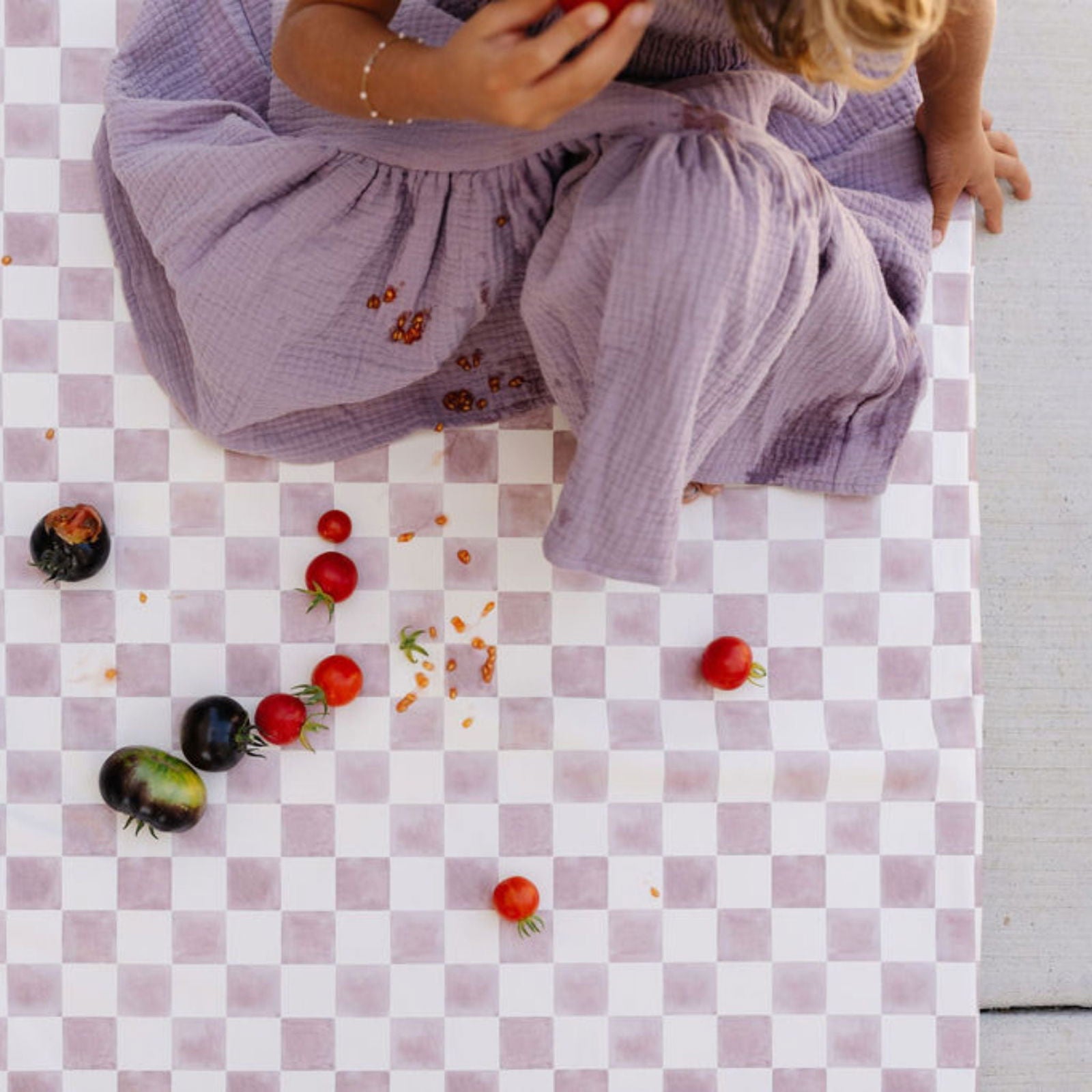 Checker Gumdrop Vegan Leather Mat - Natural CuteNest