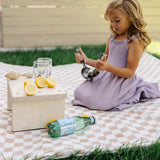 Checker Gumdrop Vegan Leather Mat - Natural CuteNest