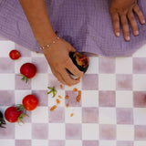 Checker Gumdrop Vegan Leather Mat - Natural CuteNest