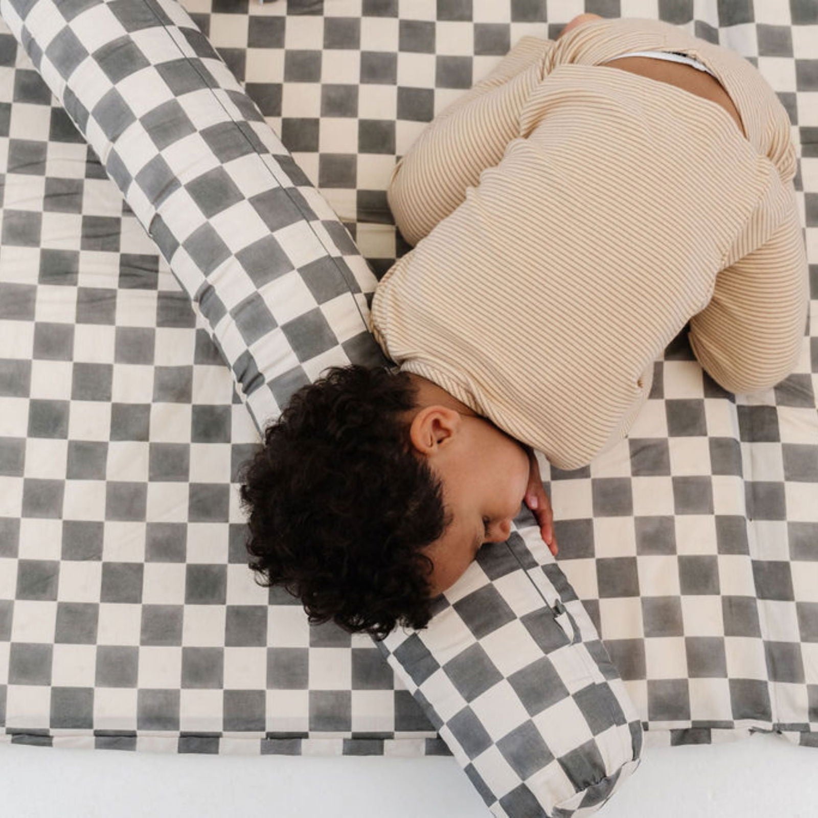 Checker Pepper Support Pillow - Natural CuteNest