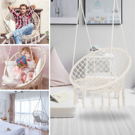 Cotton Rope Hammock Swing Chair - Natural CuteNest