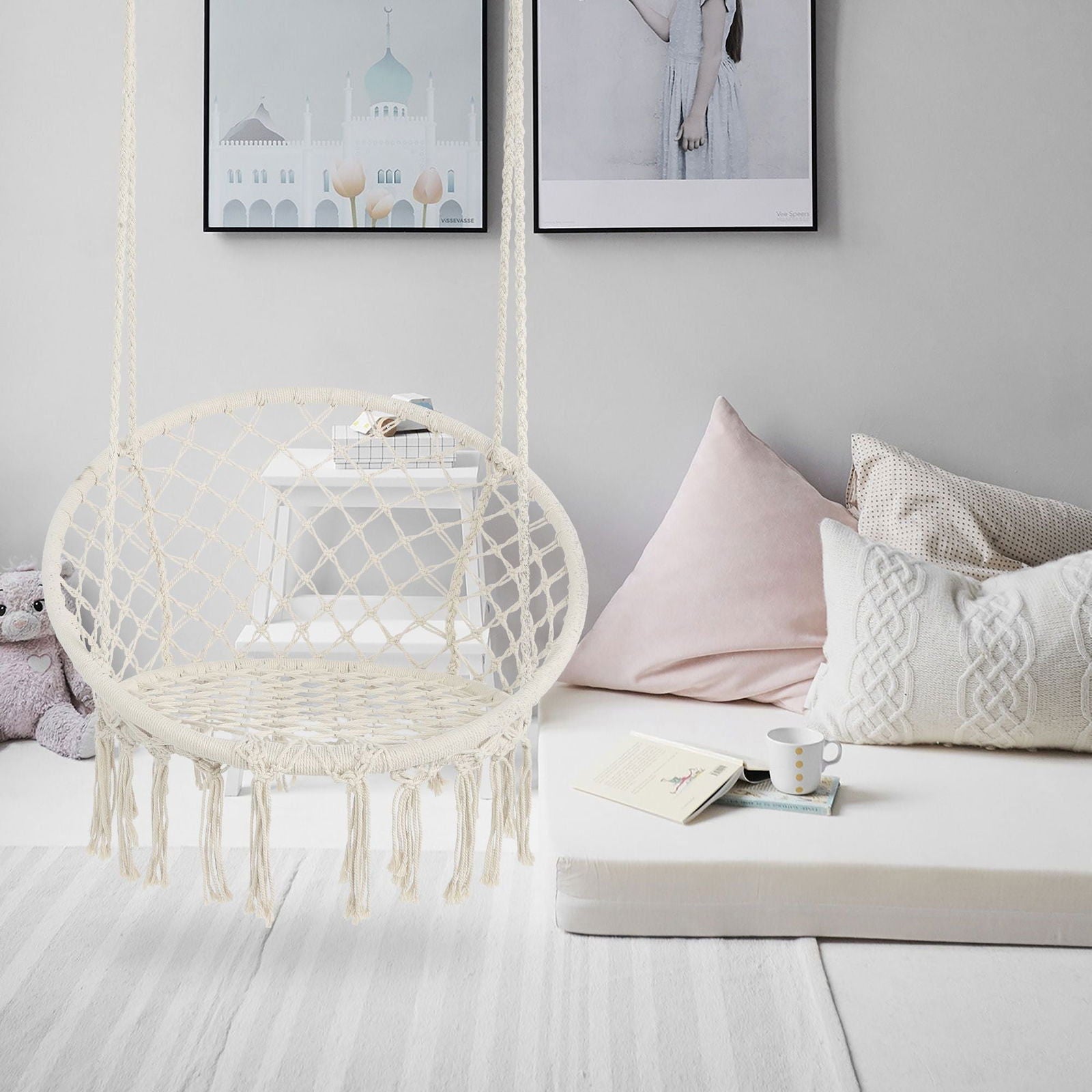 Cotton Rope Hammock Swing Chair - Natural CuteNest