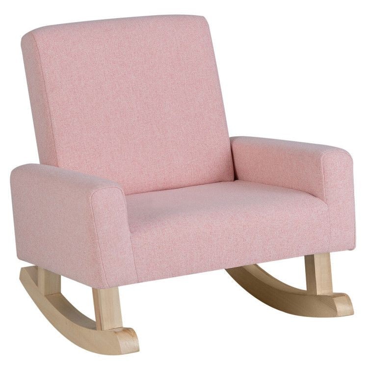 Kids Rocking Chair with Solid Wood Legs - Natural CuteNest