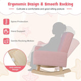 Kids Rocking Chair with Solid Wood Legs - Natural CuteNest