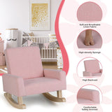 Kids Rocking Chair with Solid Wood Legs - Natural CuteNest