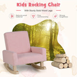 Kids Rocking Chair with Solid Wood Legs - Natural CuteNest