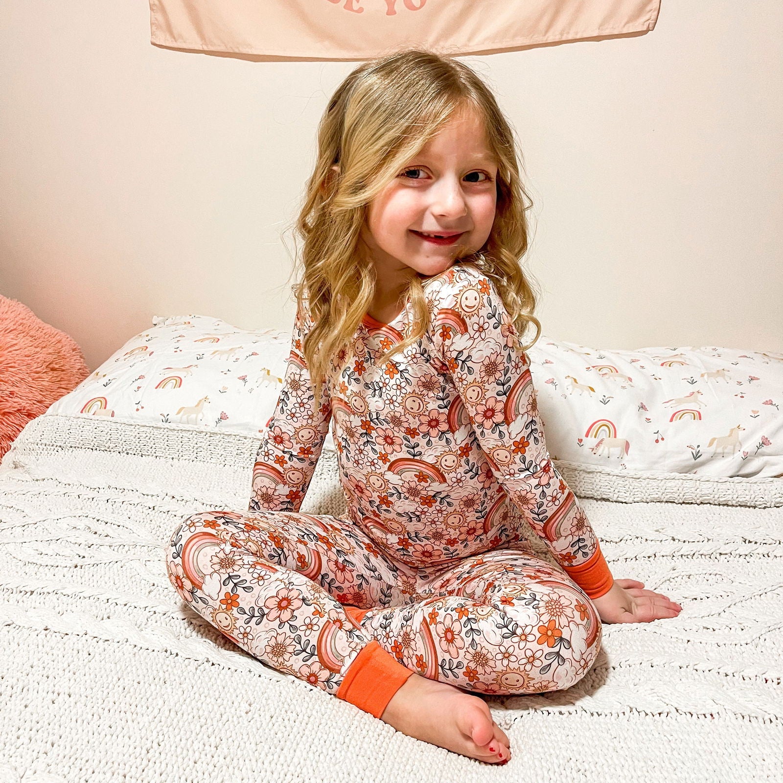 LONG SLEEVE 2 PIECE SETS- Happiness - Natural CuteNest