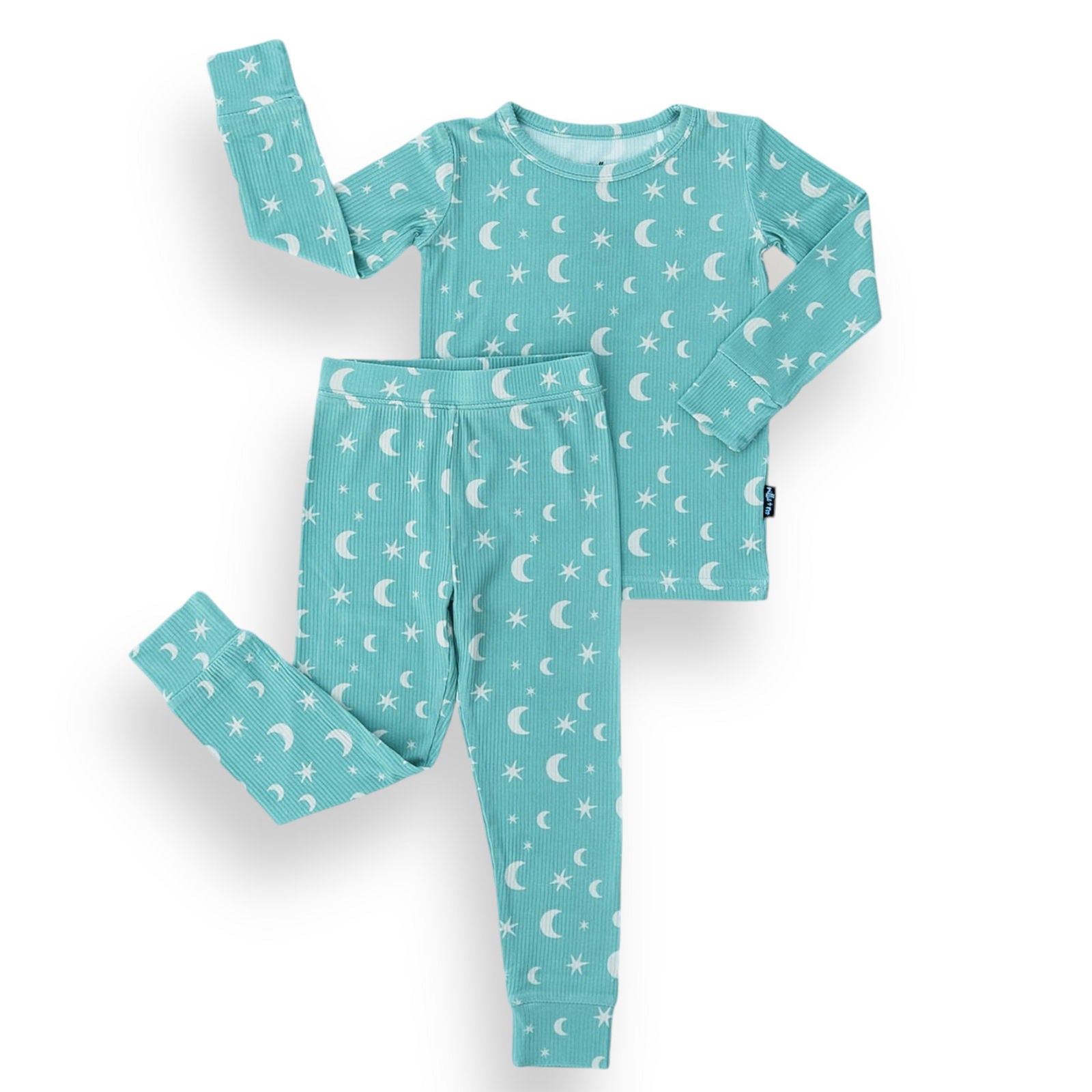 LONG SLEEVE 2 PIECE SETS- Moon + Stars Ribbed - Natural CuteNest