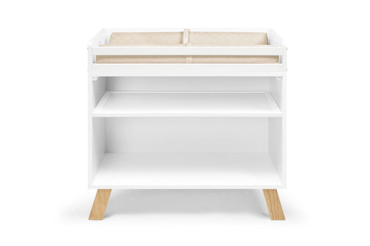Livia Multi Purpose Changing Table in White and Natural - Natural CuteNest