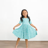 MID SLEEVE TWIRL- Moon + Stars Ribbed - Natural CuteNest