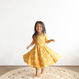 MID SLEEVE TWIRL- Sunshine Ribbed - Natural CuteNest