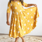 MID SLEEVE TWIRL- Sunshine Ribbed - Natural CuteNest