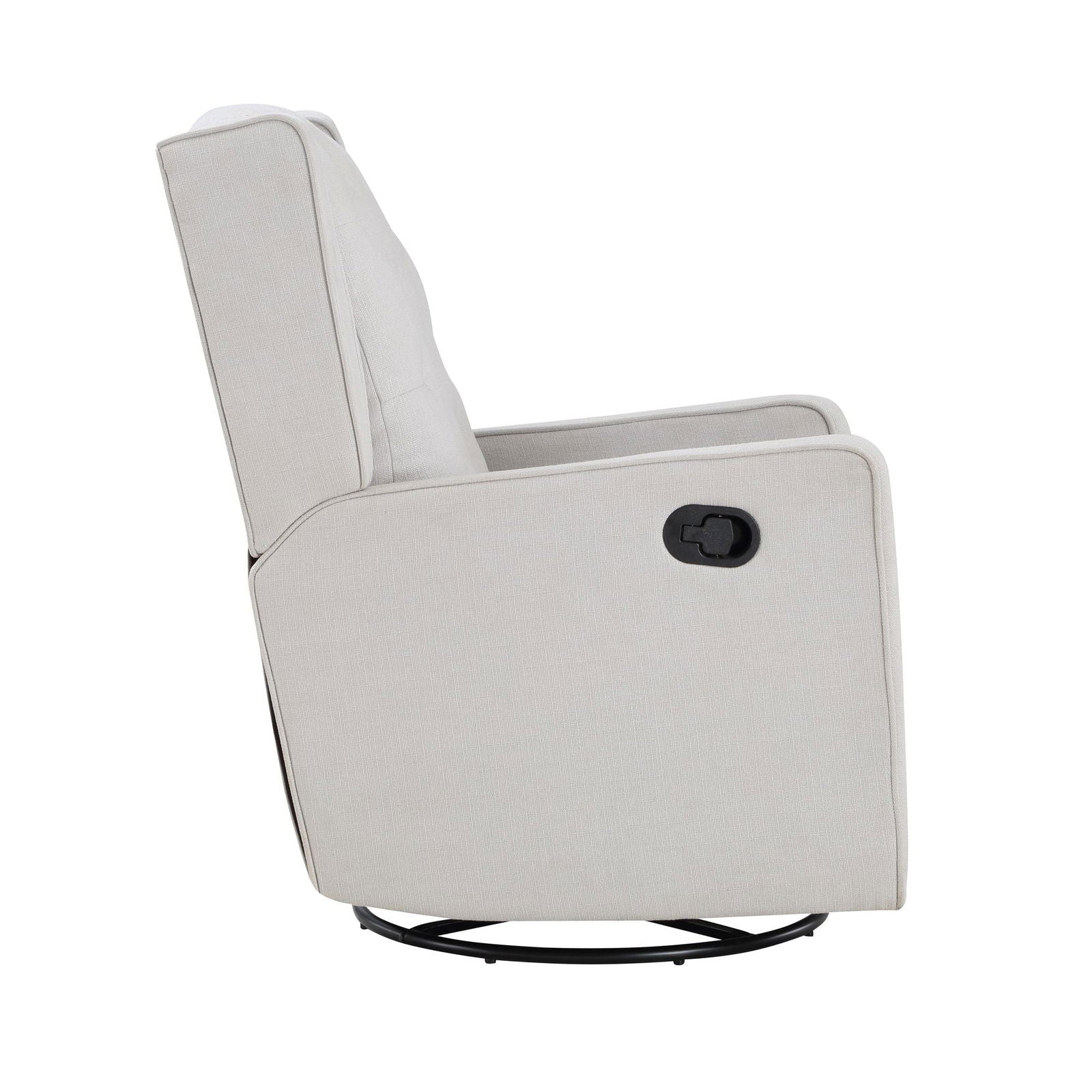 Milah Tufted Swivel Glider Recliner In Light Gray Fabric - Natural CuteNest