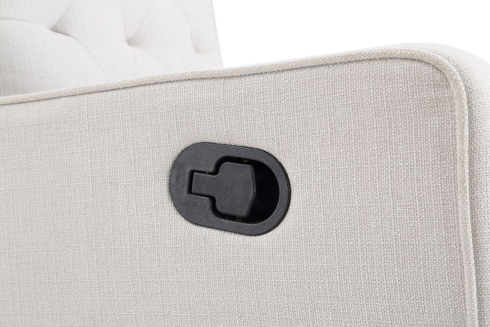 Milah Tufted Swivel Glider Recliner In Light Gray Fabric - Natural CuteNest