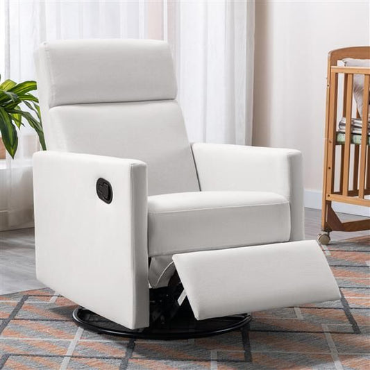 Modern Upholstered Seating Glider Swivel Recliner Chair - Natural CuteNest