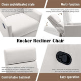 Modern Upholstered Seating Glider Swivel Recliner Chair - Natural CuteNest