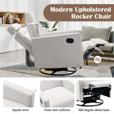 Modern Upholstered Seating Glider Swivel Recliner Chair - Natural CuteNest