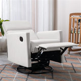 Modern Upholstered Seating Glider Swivel Recliner Chair - Natural CuteNest