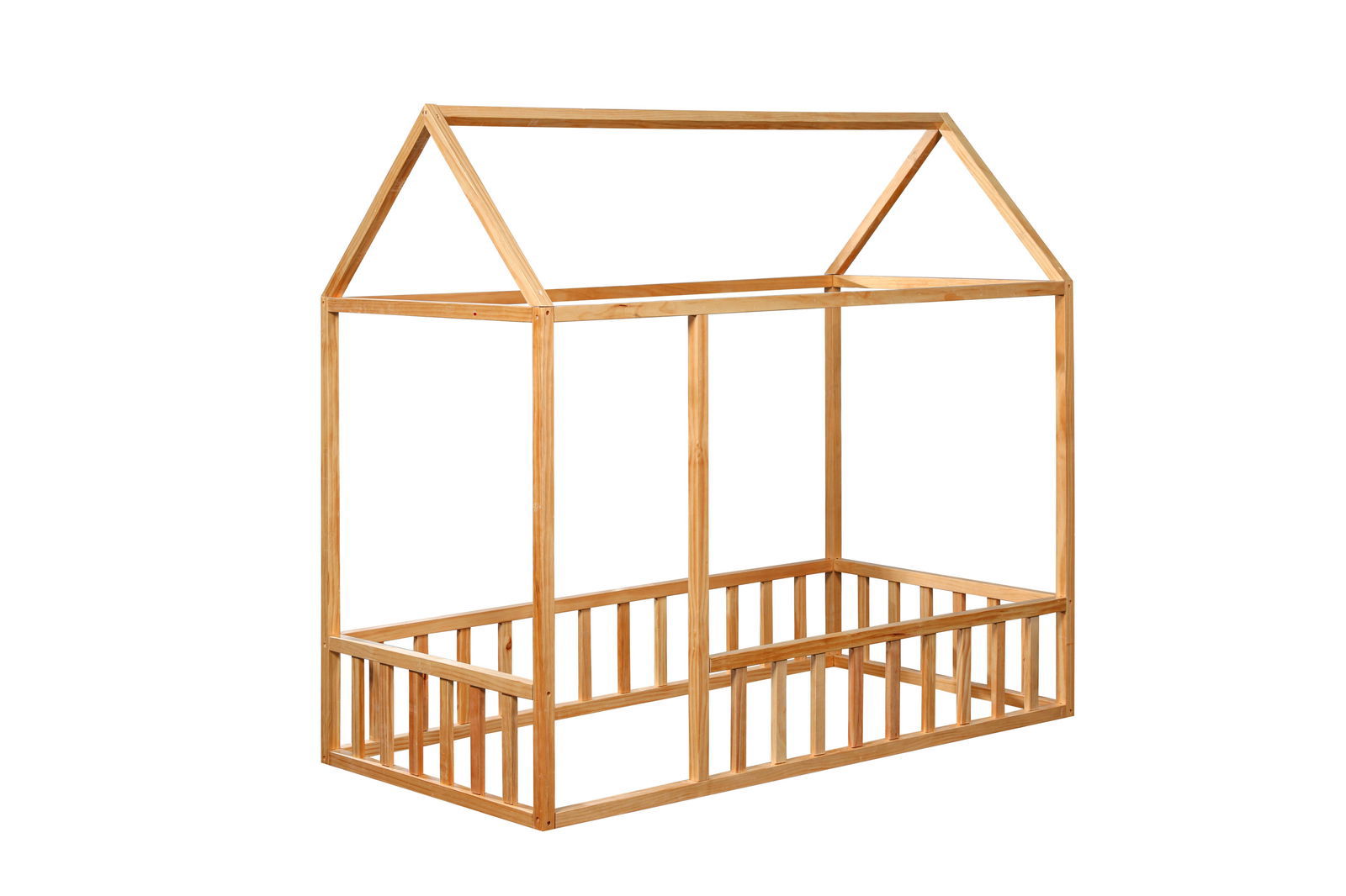 Montessori House Bed with Rails - Natural CuteNest