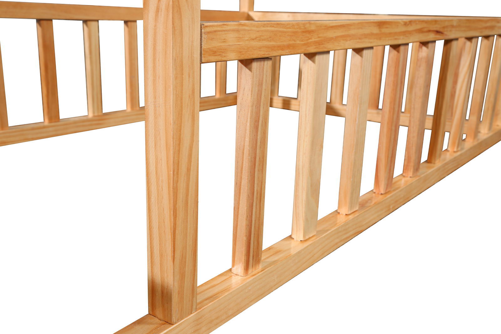 Montessori House Bed with Rails - Natural CuteNest